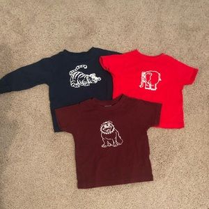 NWOT  3 animal unisex tee’s size 2T